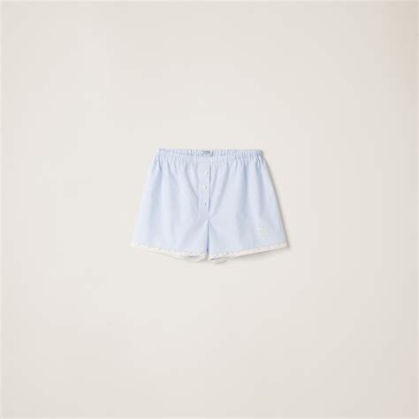 White/light Blue Poplin Boxer Shorts 